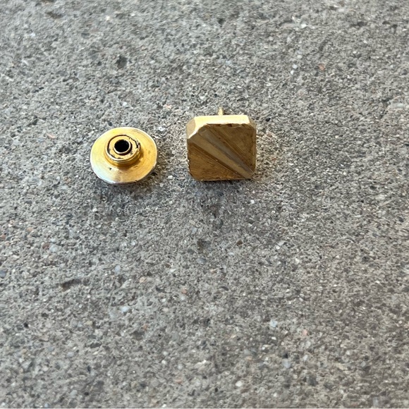 Solid 14k Yellow Gold Square Striped Tie Tack Pin Vintage 2.8 Grams Stamped - Picture 13 of 14